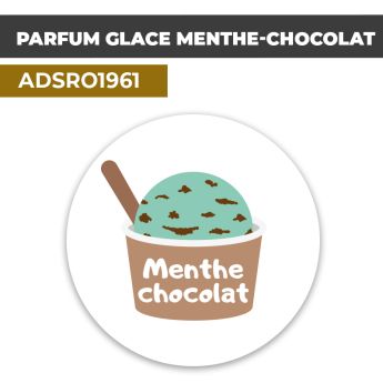 Autocollant PARFUM GLACE MENTHE CHOCOLAT | Présentation de produits de restauration