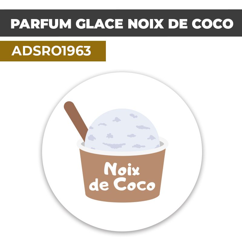 Autocollant PARFUM GLACE NOIX DE COCO | Présentation de produits de restauration