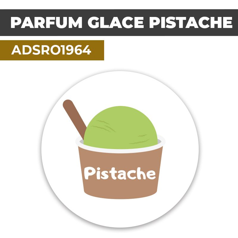Autocollant PARFUM GLACE PISTACHE | Présentation de produits de restauration