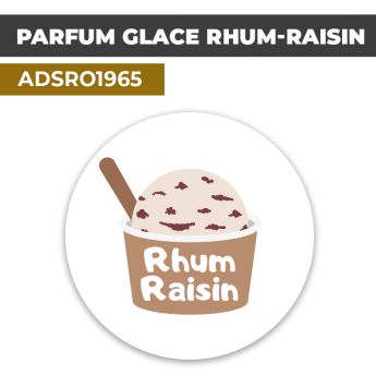 Autocollant PARFUM GLACE RHUM RAISIN | Présentation de produits de restauration