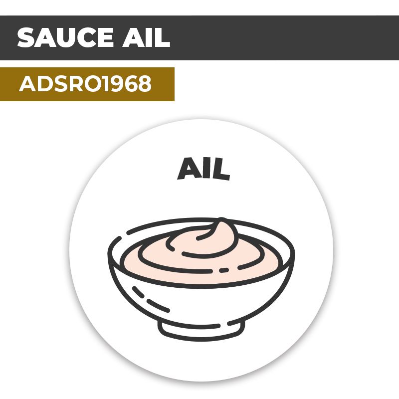 Autocollant SAUCE AIL | Présentation de produits de restauration