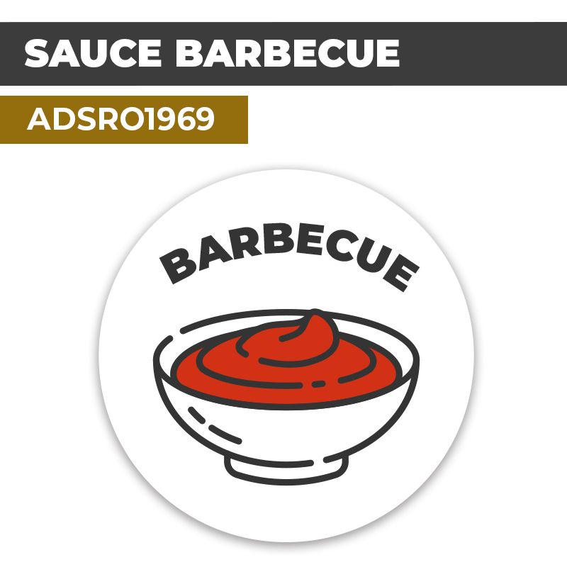 Autocollant SAUCE BARBECUE | Présentation de produits de restauration