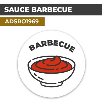 Autocollant SAUCE BARBECUE | Présentation de produits de restauration