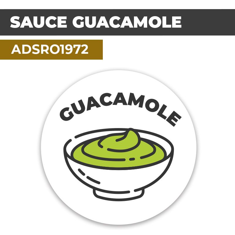 Autocollant SAUCE GUACAMOLE | Présentation de produits de restauration