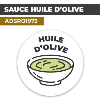 Autocollant SAUCE HUILE D'OLIVE | Présentation de produits de restauration
