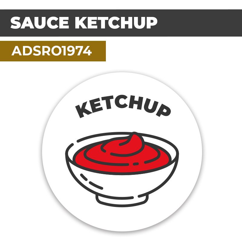 Autocollant SAUCE KETCHUP | Présentation de produits de restauration