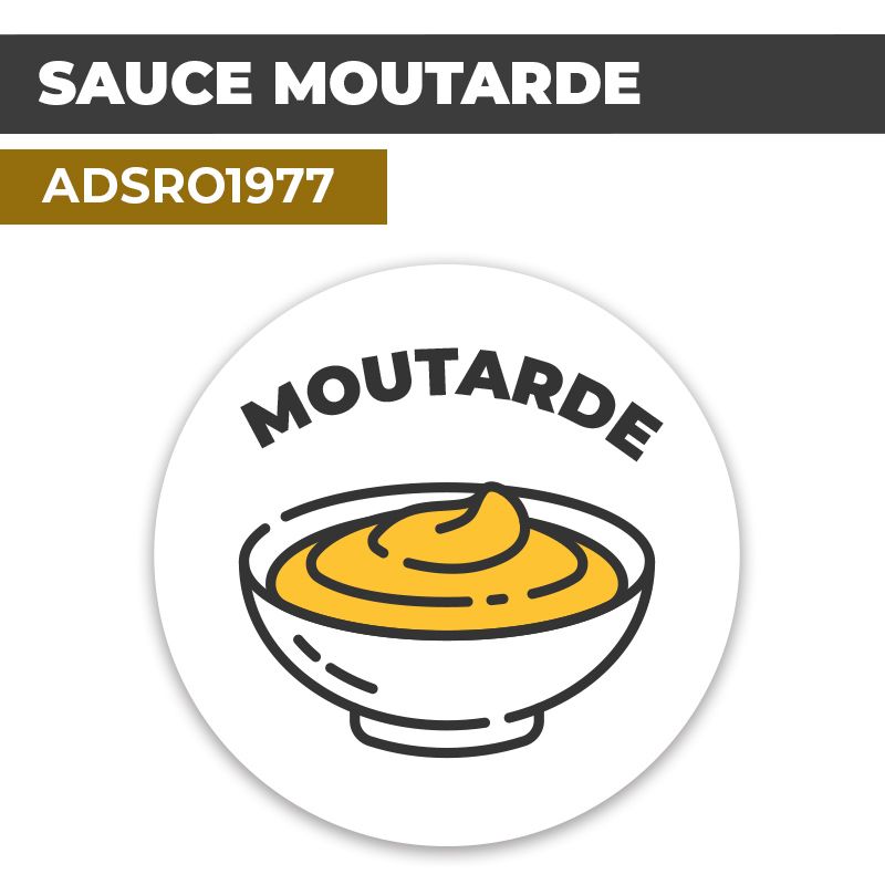 Autocollant SAUCE MOUTARDE | Présentation de produits de restauration