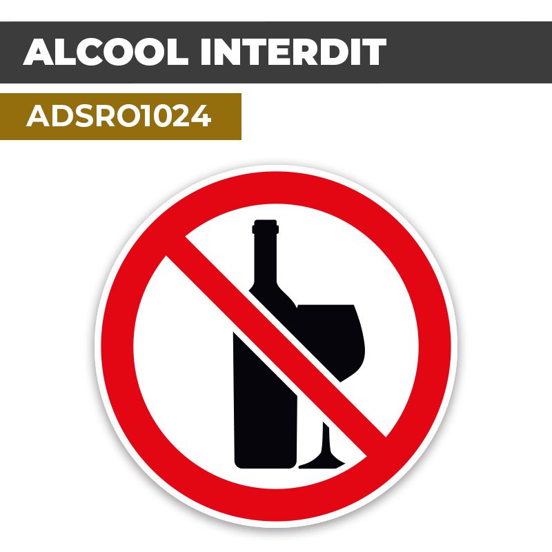 Autocollant | ALCOOL INTERDIT | Format Rond