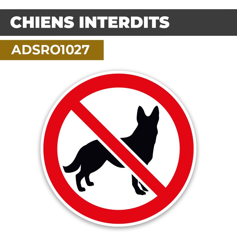 Autocollant | ANIMAUX INTERDITS Chien | Format Rond