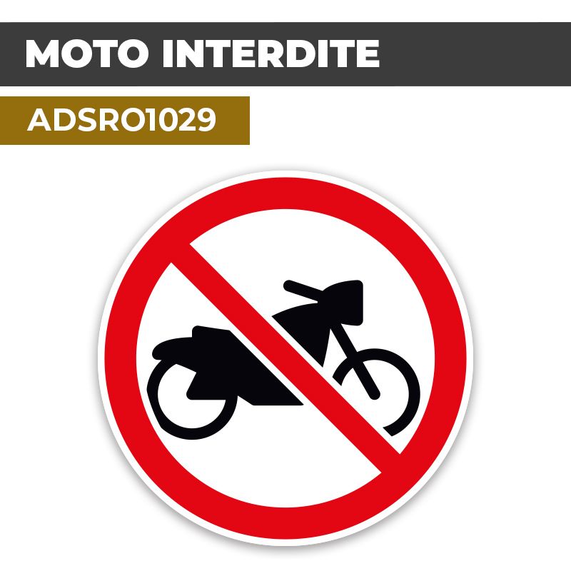 Autocollant | MOTO INTERDITE | Format Rond