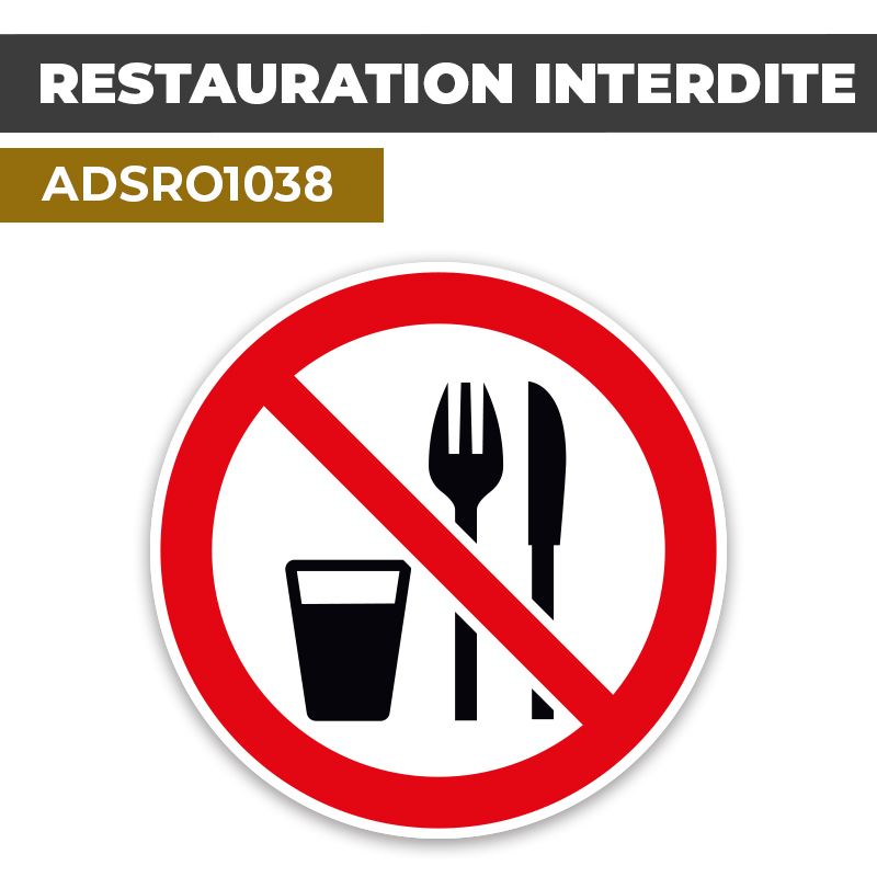Autocollant | INTERDIT DE MANGER | Format Rond