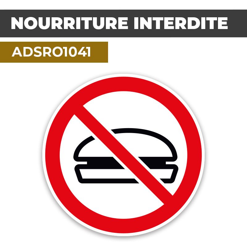 Autocollant | INTERDIT DE MANGER | Format Rond