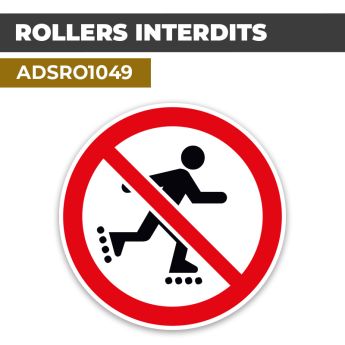 Autocollant | ROLLER INTERDIT | Format Rond