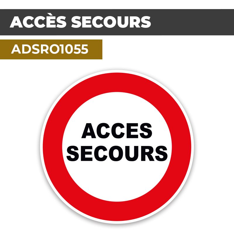 Autocollant | ACCES SECOURS | Format Rond