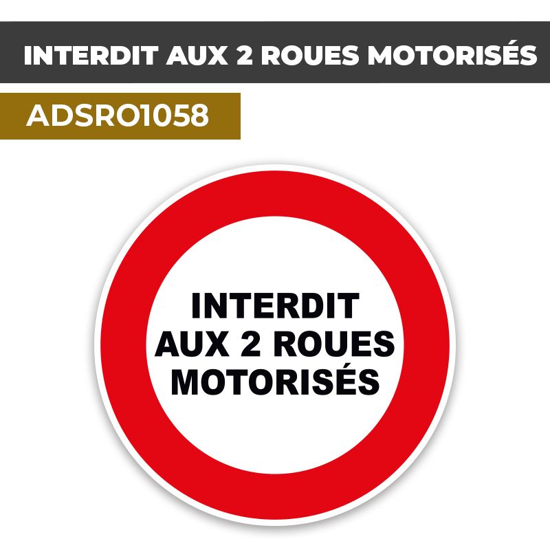 Autocollant | INTERDIT DEUX ROUES | Format Rond