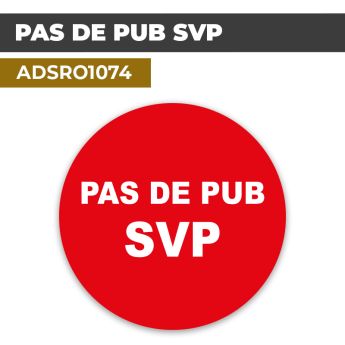 Autocollant | PAS DE PUB SVP | Format Rond