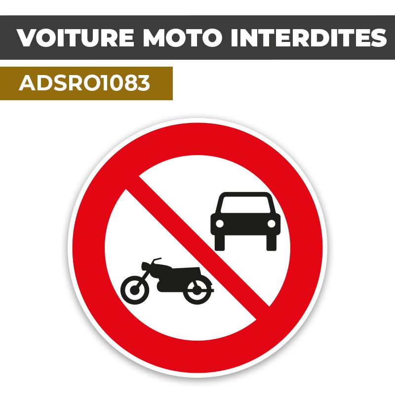 Autocollant | VÉHICULES INTERDITS | Format Rond