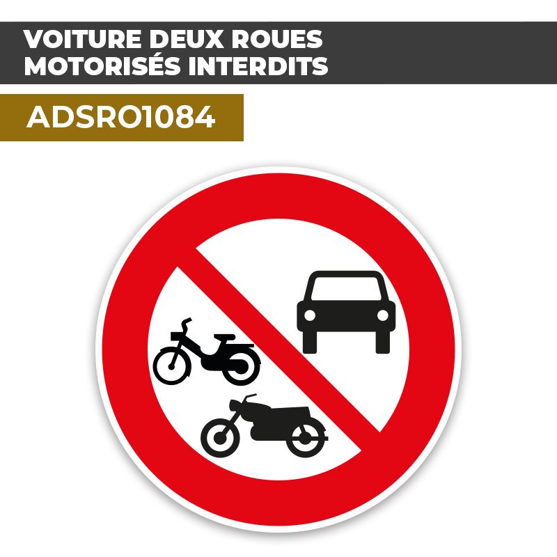 Autocollant | VÉHICULES INTERDITS | Format Rond