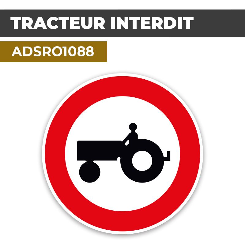 Autocollant | TRACTEURS INTERDITS | Format Rond