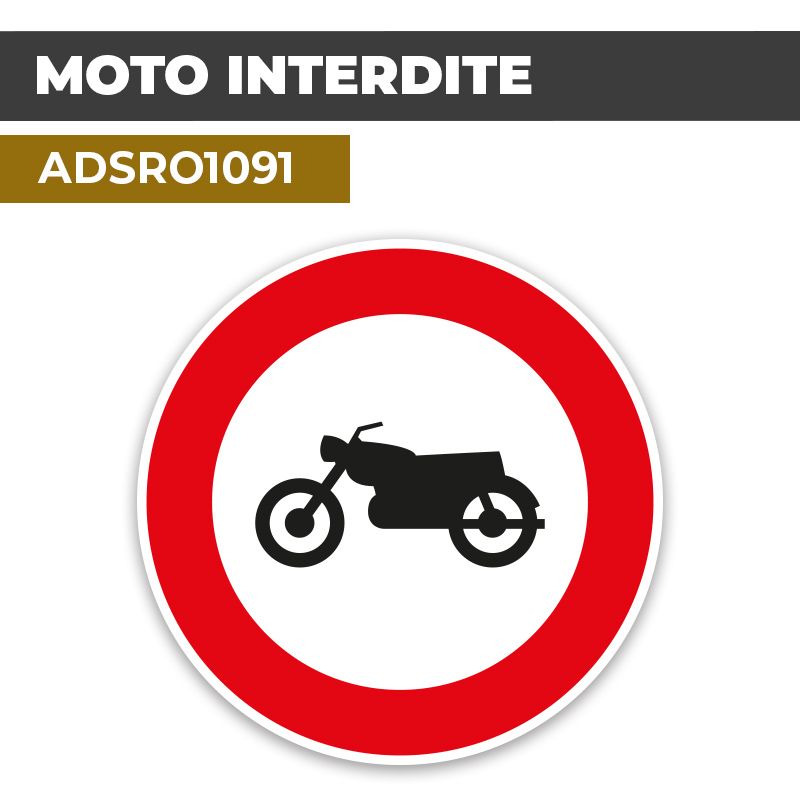 Autocollant | MOTOCYCLETTE INTERDITES | Format Rond
