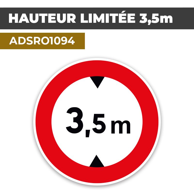 Autocollant | HAUTEUR LIMITÉE 3,5m | Format Rond