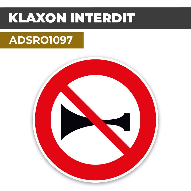 Autocollant | KLAXONS INTERDITS | Format Rond