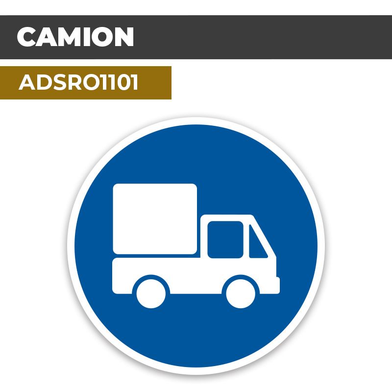 Autocollant | CAMION Fond Bleu | Format Rond
