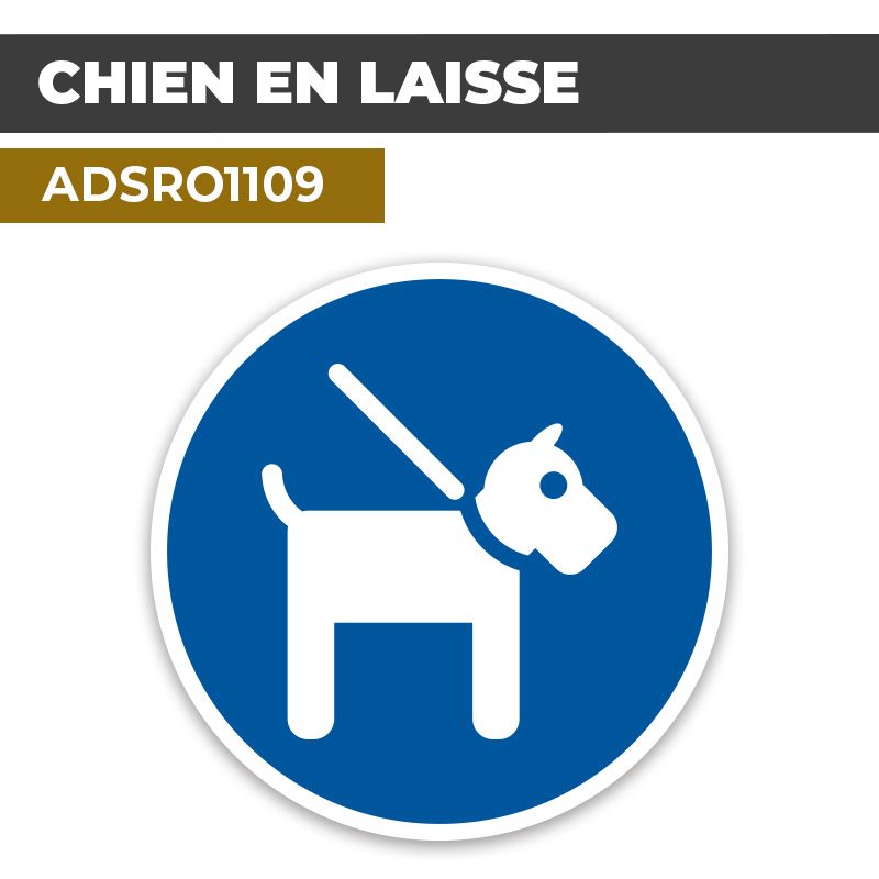 Autocollant | CHIEN EN LAISSE | Format Rond