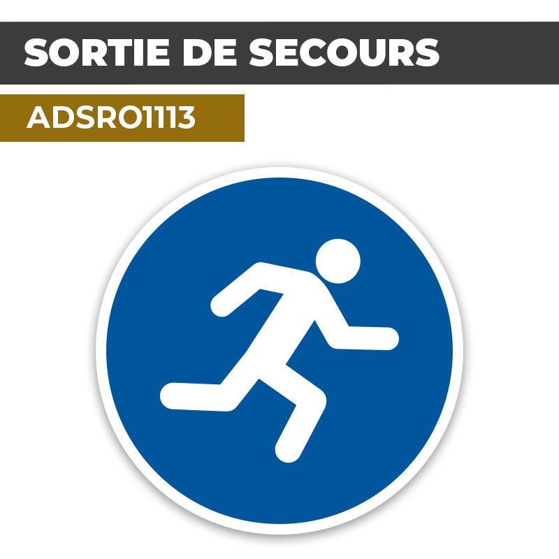 Autocollant | SORTIE DE SECOURS | Format Rond