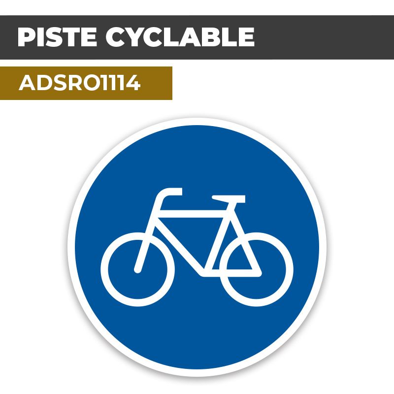 Autocollant | PISTE CYCLABLE | Format Rond