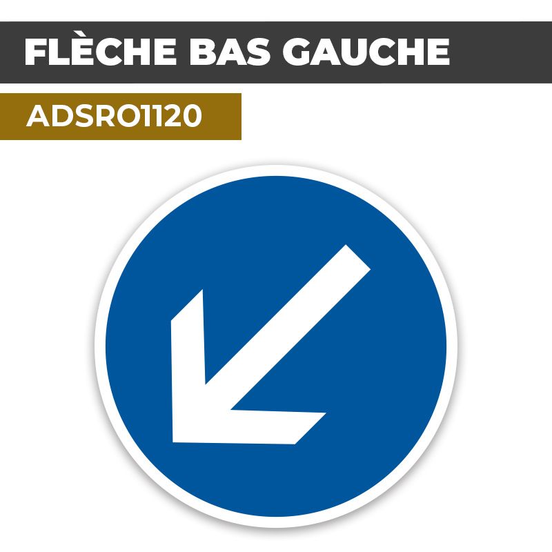 Autocollant | FLÈCHE BAS GAUCHE | Format Rond
