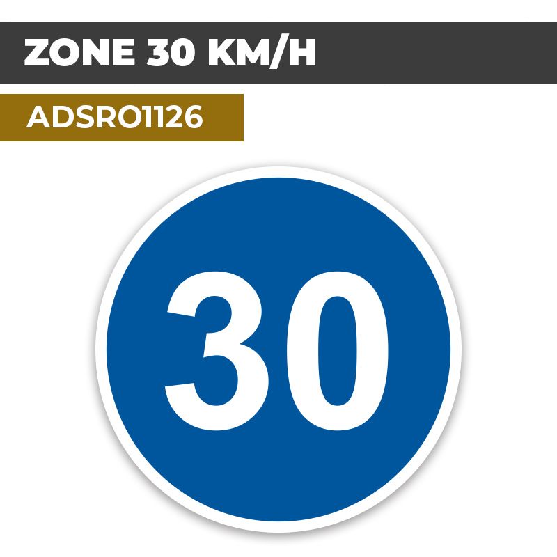 Autocollant | ZONE LIMITÉE À 30KM/H | Format Rond