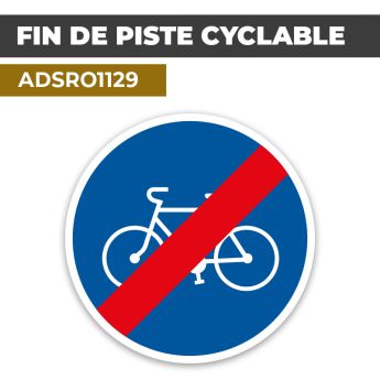 Autocollant | FIN DE BANDE CYCLABLE | Format Rond