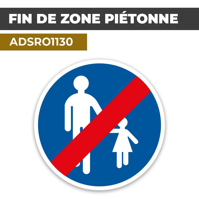 Autocollant | FIN ZONE PIETON | Format Rond