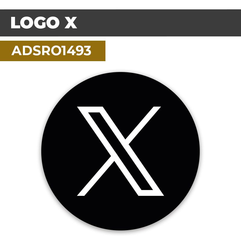 Autocollant | X Réseau Fond Noir | Format Rond