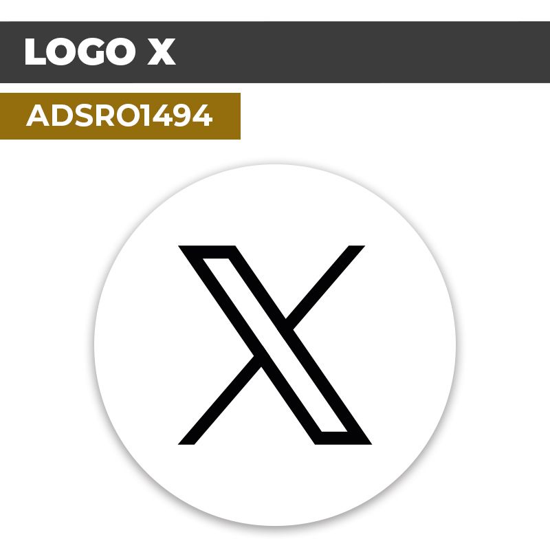 Autocollant | X Réseau Fond Blanc | Format Rond