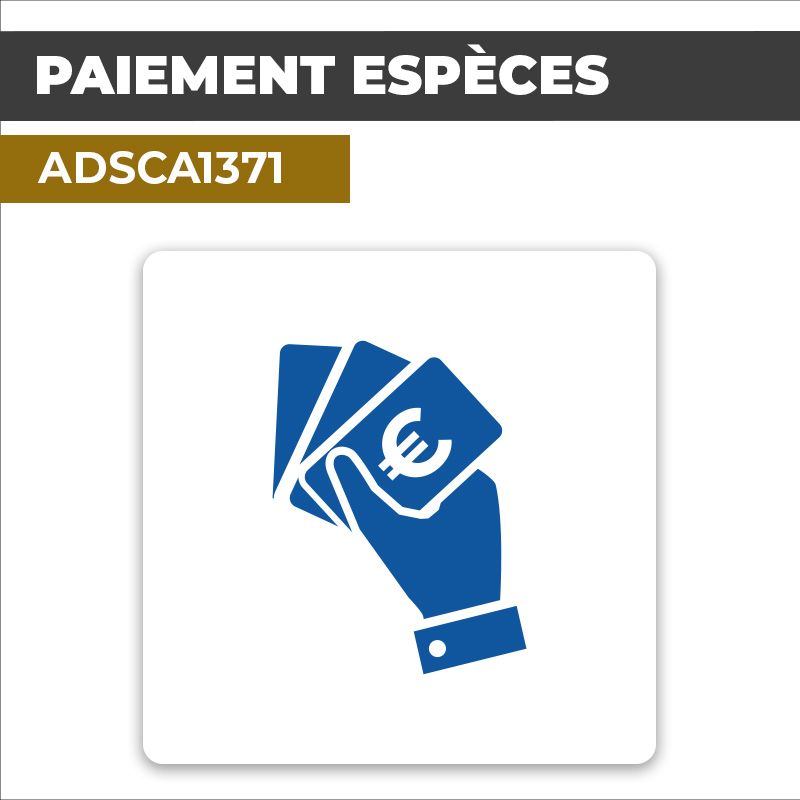 Autocollant PAIEMENT ESPÈCES | Moyens de paiement