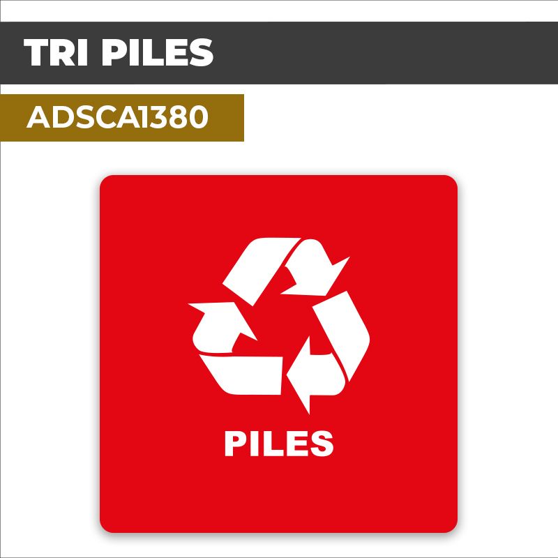 Autocollant TRI PILES | Recyclage et Tri sélectif