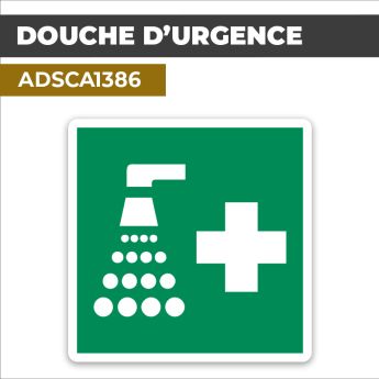 Autocollant DOUCHE D'URGENCE | Évacuation en sécurité
