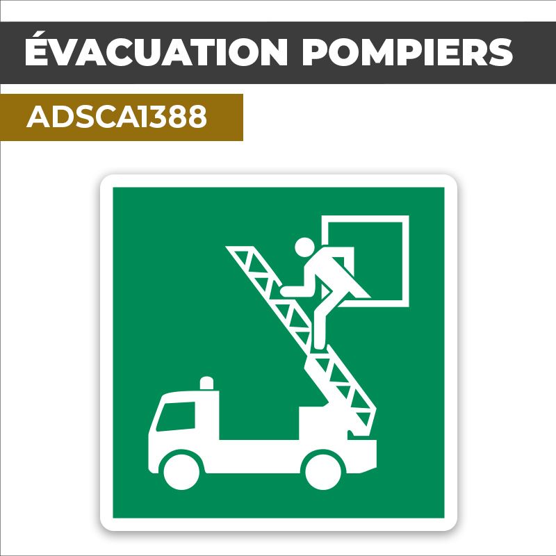 Autocollant ÉVACUATION POMPIERS | Secours et évacuation