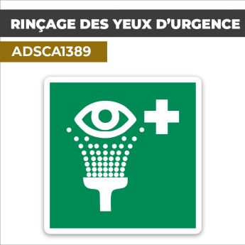 Autocollant RINÇAGE DES YEUX D'URGENCE | Urgences et secours
