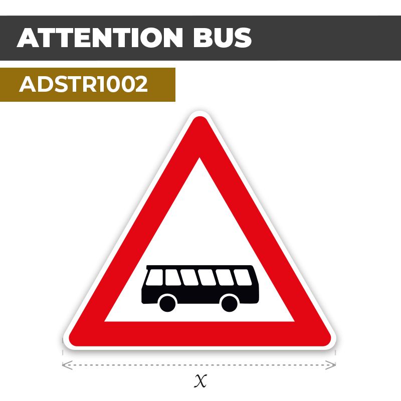 Autocollant | ATTENTION BUS | Format Triangle