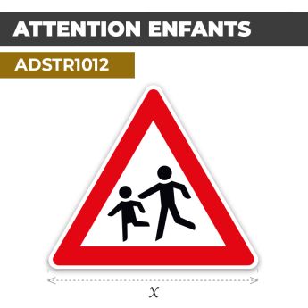 Autocollant | ATTENTION ENFANTS | Format Triangle