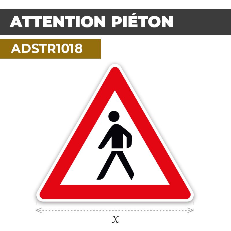 Autocollant | PIÉTONS | Format Triangle