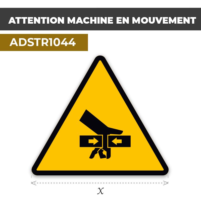 Autocollant | MACHINE EN MOUVEMENT | Format Triangle