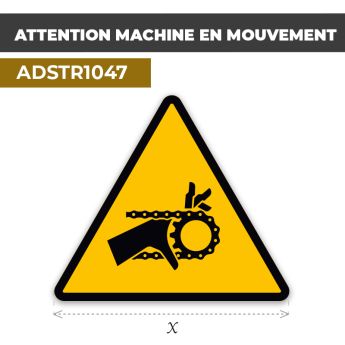 Autocollant | MACHINE EN MOUVEMENT | Format Triangle