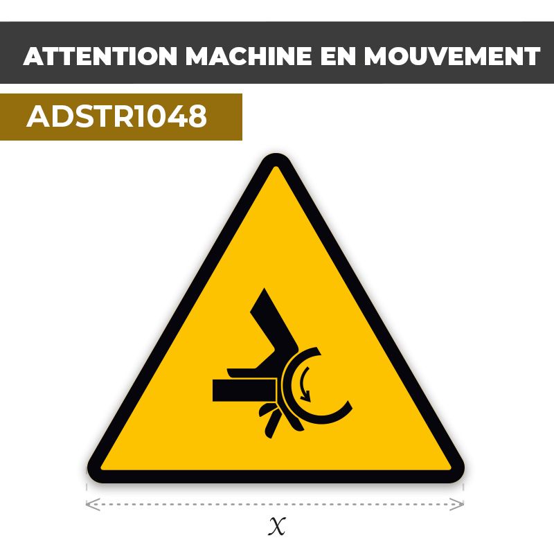 Autocollant | MACHINE EN MOUVEMENT | Format Triangle