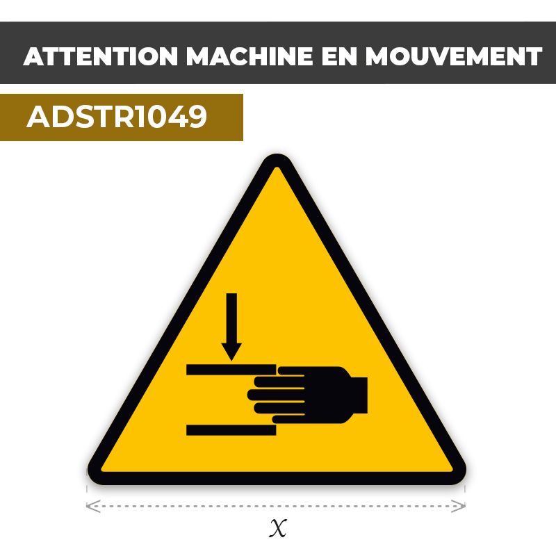 Autocollant | MACHINE EN MOUVEMENT | Format Triangle