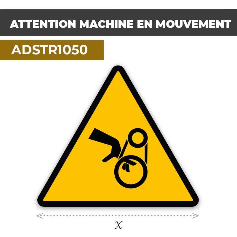 Autocollant | MACHINE EN MOUVEMENT | Format Triangle