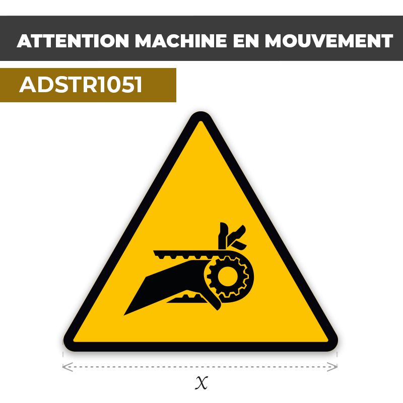 Autocollant | MACHINE EN MOUVEMENT | Format Triangle